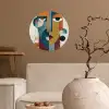 Geometrisch - Strakke vormen - Kleurrijk Wandcirkel behangsticker klein -sfeer1