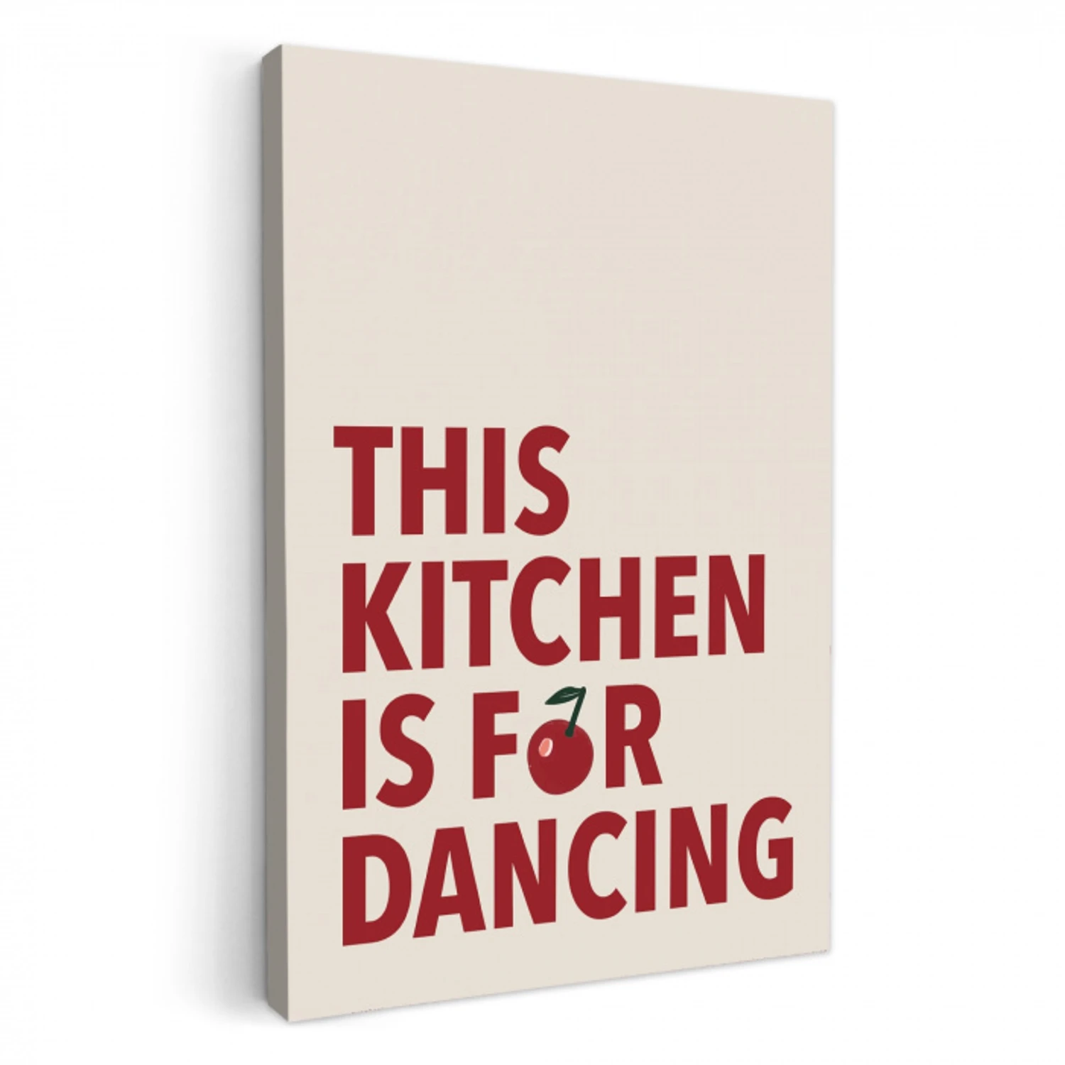 Rood - Quote - Kersen KitchenYeah - Keuken - Canvas klein -3d
