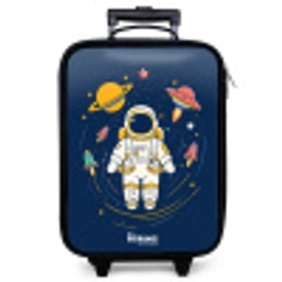 Astronaut - Planeet - Sterren - Raket Kinderkoffer - Zwart klein -zzz_website3d