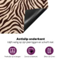Zebra - Strepen - Bruin Inductie beschermer vinyl 3mm middel -zzzzzzz-cc-onderkant
