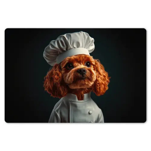Bruin - Kok - Hondje Placemat vinyl groot -zzsfeer1_Kitchenyeah-website