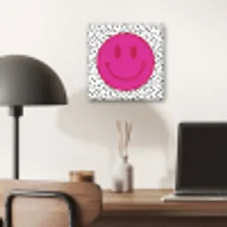Smiley - Roze - Stippen aluminium wit klein -sfeer5