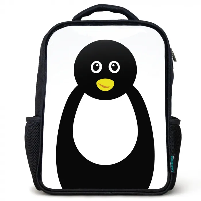 Dierenportret - Pinguïn - kinderen Rugzak - Zwart middel -3d