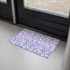 Patronen - Beige - Blauw - Lijnen Deurmat klein 898 -sfeer2
