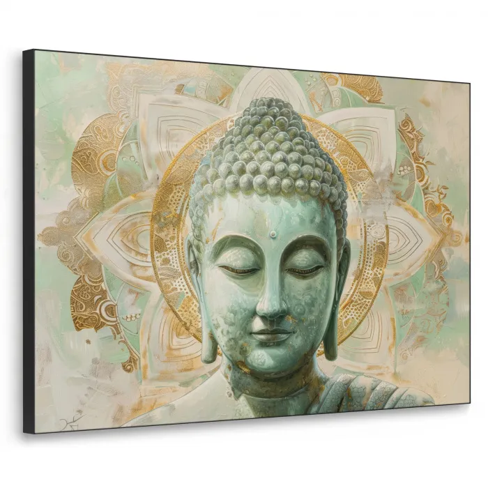 Buddha - Mandala - Modern - Spiritualiteit Textielframe - compleet frame klein -3d