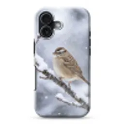 Vogel - Tak - Sneeuw - Winter Toughcase MagSafe Apple iPhone 17 klein -3d