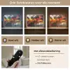 Kunst - Zwart - Abstract Light Box met batterij (Wandlamp) middel -USP_lichtkleurNL