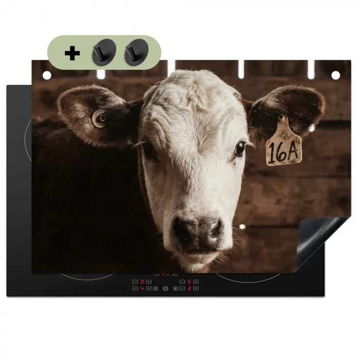 Kalf - Oormerk - Houten stal Inductie beschemer met haakjes klein -3d