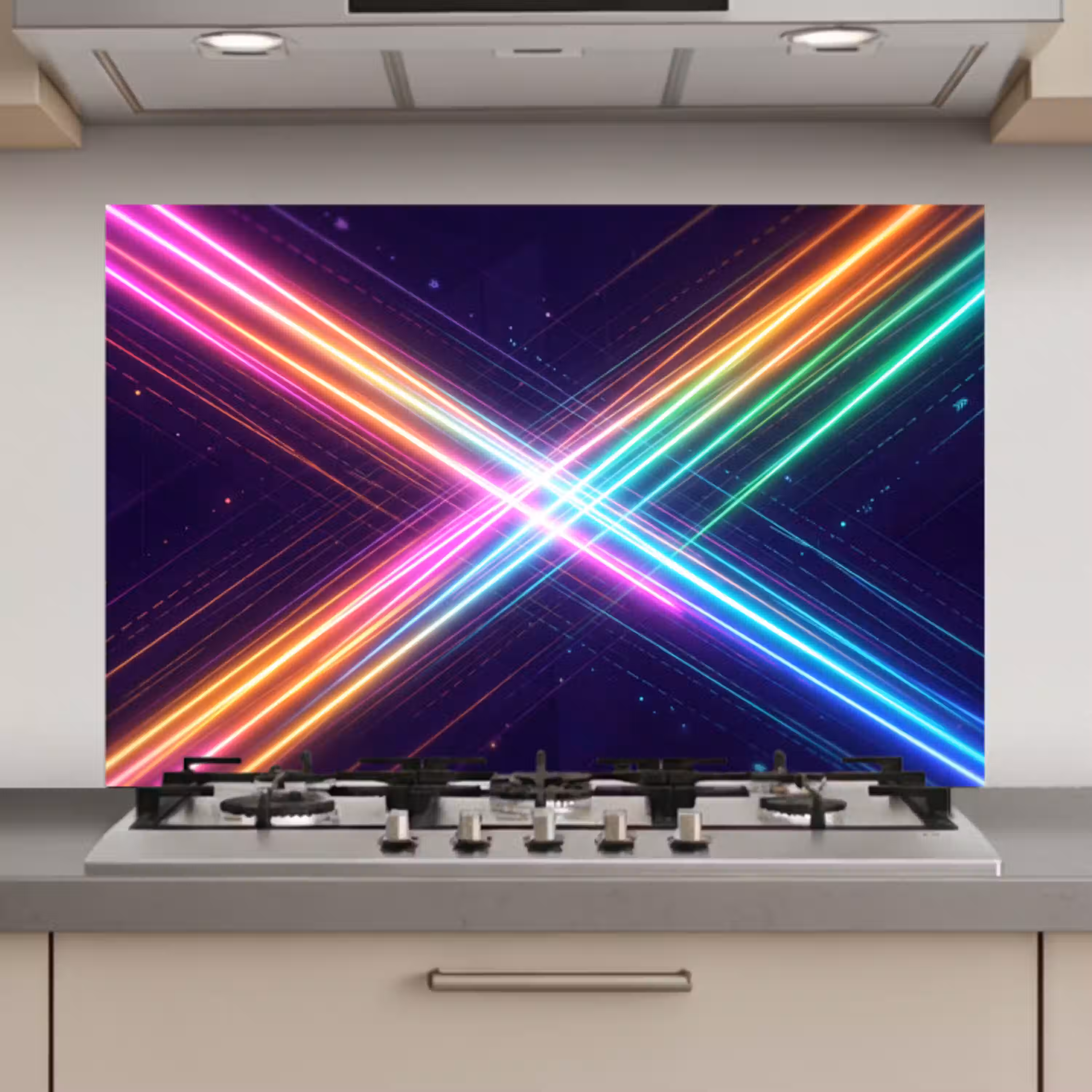 Kruisen - Lasterstralen - Neon keuken achterwand spatscherm klein -3d_website
