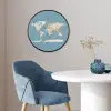 Wereldkaart - Oceaan - Realistisch - Blauw Fotolijst rond zonder passe partout klein -sfeer2