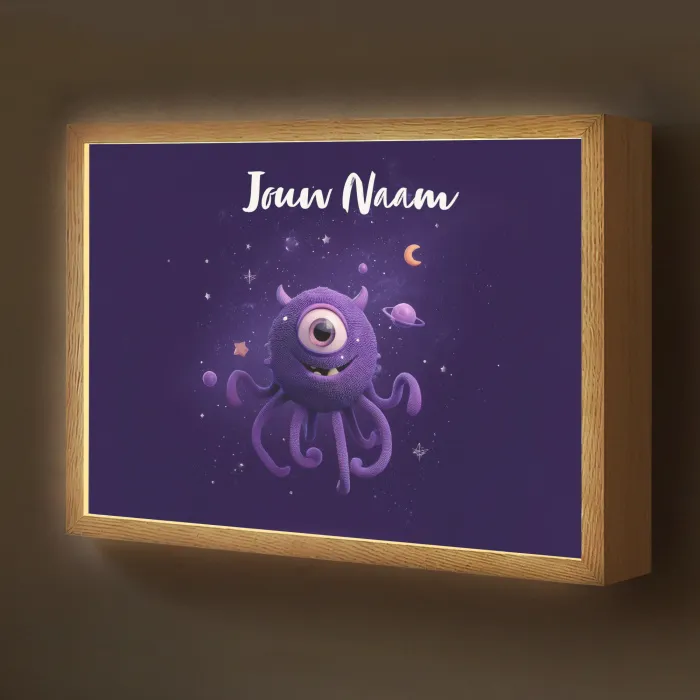 Monster - Paars - Ruimte Light Box met batterij (Wandlamp kind) middel -z3d_website