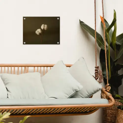 Takken - Katoen - Wit - Bollen tuinposter los doek klein -sfeer7