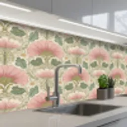 Klassiek - Patroon - Roze keuken achterwand 2 middel 871 -3d_schuin