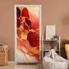 Marmer - Rood - Goud - Modern - Abstract deurposter klein -sfeer1