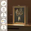 Goudbruine - Bladeren - Vaas - Herfstachtig Light Box met kabel (Tafellamp) klein -USP_NL
