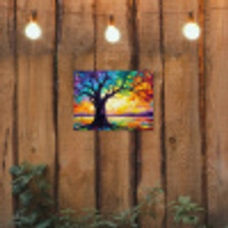 Boom - Landschap - Natuur - Abstract - Kleurrijk tuinposter los doek klein -sfeer1