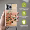 Roze landschap - Palmen - Water Hoesje iPhone 16 Pro Max met koord klein -sfeer2_NL