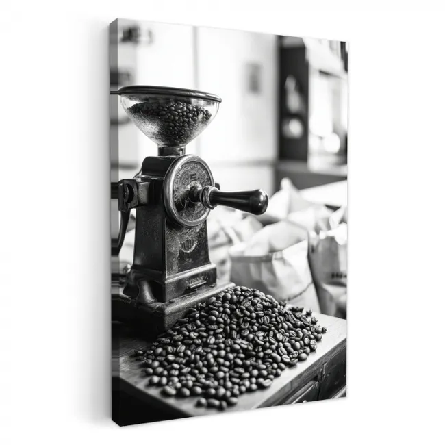 Koffiemolen - Gemalen - Vintage KitchenYeah - Keuken - Canvas klein -3d
