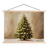 Kerst - Sfeer - Groen textielposter latten blank klein -3d