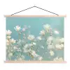 Stengels - Bloemen - Lucht - Wit textielposter latten blank klein -3d