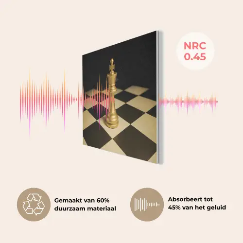 Schaakstuk - Koning - Schaakbord - Geblokt PET vilt klein -USP_NL