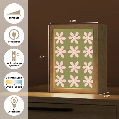 Bloem - Modern - Groen Light Box met kabel (Tafellamp) klein 925 -USP_NL