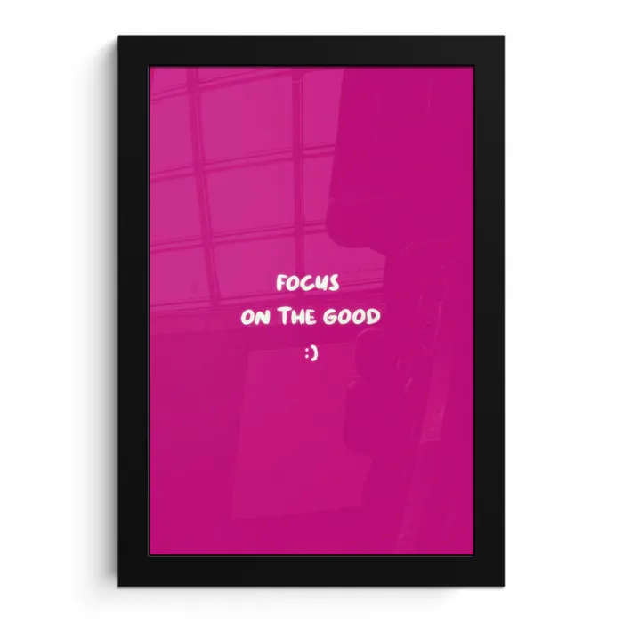 Focus - Smiley - Roze fotolijst zwart zonder passe partout klein -3d