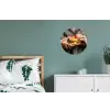Vrouw - Hamburger - Bontjas Wandcirkel aluminium klein -slaapkamer