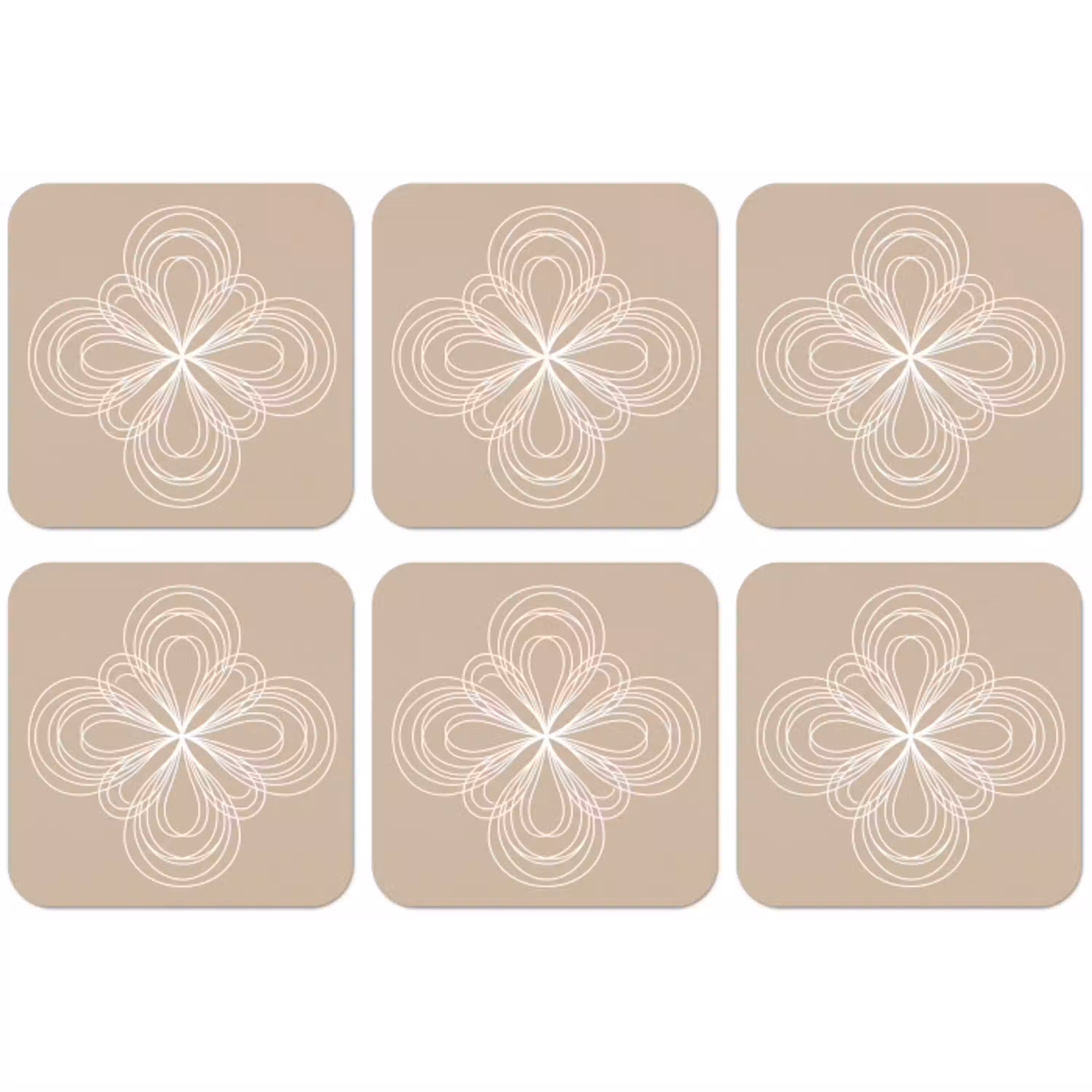 Patroon - Lijnen - Abstract - Minimalistisch - Beige onderzetter kurk middel -zkaufland3dotto