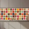 Vierkanten - Specerijen - Kruiden - Grafisch keuken achterwand 2 middel zz_3dshopping