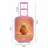 Oranje Pluizig Monster met Hoorns Kinderkoffer - Roze klein -productfoto_formaten