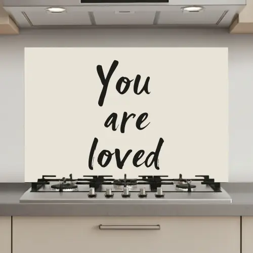 Minimalistisch - Beige - Love keuken achterwand spatscherm klein -3d_website