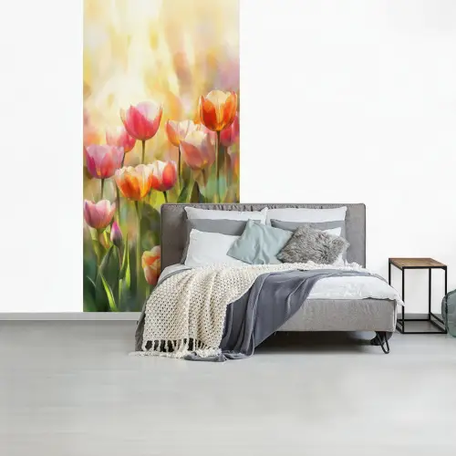Tulpen - Sprookjesachtig - Kleurrijk fotobehang vinyl groot -slaapkamer