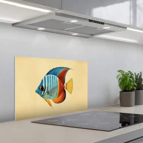 Vis - Vinnen - Blauw - Ogen keuken achterwand spatscherm klein -3d_schuin