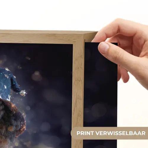 Meisje - Toveren - Sterren - Paars Light Box met batterij (Wandlamp kind) middel -USP_websiteprintNL