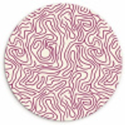 Kronkelende lijn - Magenta - Crème Wandcirkel kunststof plaat 5mm dik klein 188 -3d