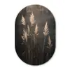 Siergras - Pluimen - Verlichting - Zwart Wandcirkel Ovaal Forex klein -3d