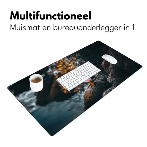 Papegaai - Vogel - Rots - Wit Muismat XXL klein -sfeer4