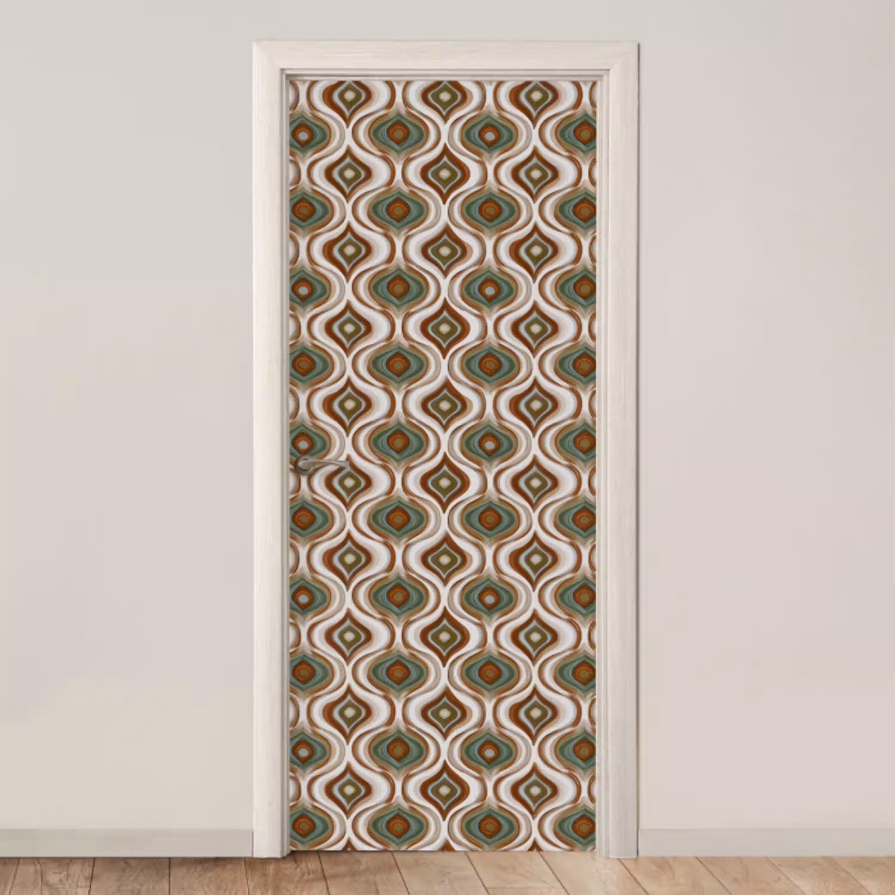 Motief - Patroon - Kleurrijk deurposter klein 289 -3d_beige