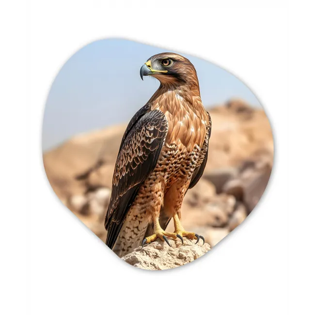 Valk - Vogel - Rots - Macht Wandcirkel Organisch Forex 3mm klein -3d