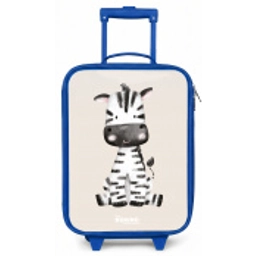 Zebra portrettekening met beige achtergrond Kinderkoffer - Blauw klein -zz3dotto