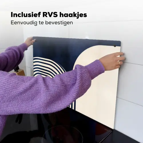 Donkerblauw - Abstract - Lijnen Inductie beschemer met haakjes klein -ky-ophangen-nl