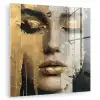 Abstract - Goud - Gezicht - Lippen plexiglas 5mm klein -zzzproduct_nieuw
