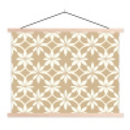 Bloemen - Patroon - Beige textielposter latten blank klein 122 -3d