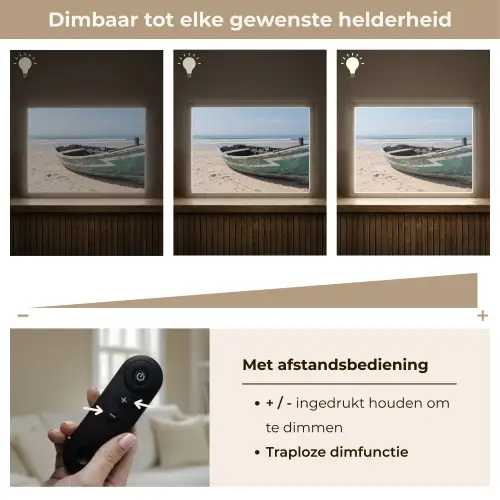 Boot - Zandstrand - Zee Light Box met batterij (Wandlamp) middel -USP_dimbaarNL