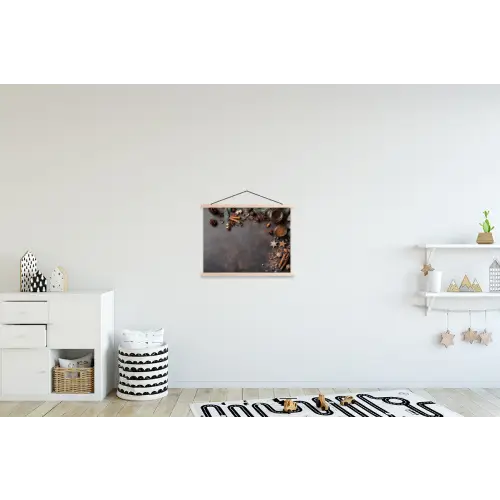 Winter - Kerst - Specerijen - Beton textielposter latten blank klein -kinderkamer