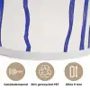 Bloemen - Blauw - Lijnen - Bloemblaadjes Akoestische PET Vilt - Rond klein -closeup_NL