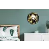 Panda - Pandabeer - Wilde dieren - Natuur - Bloemen Wandcirkel aluminium klein -slaapkamer