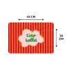 Ciao bella - Tekstwolk - Strepen - Oranje Placemat vinyl groot -specs