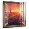 Doorkijk - Tulpen - Zonsondergang - Bloemen - Kleurrijk plexiglas 5mm klein -zzzproduct_nieuw